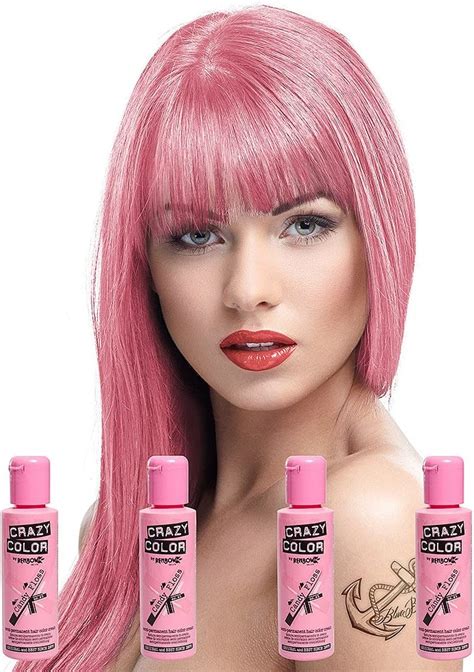 Crazy Color Semi Permanent Hair Dye Pack Candy Floss Pink