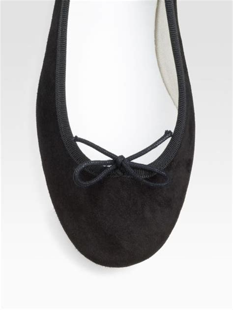 Repetto Suede Ballet Flats In Black Lyst