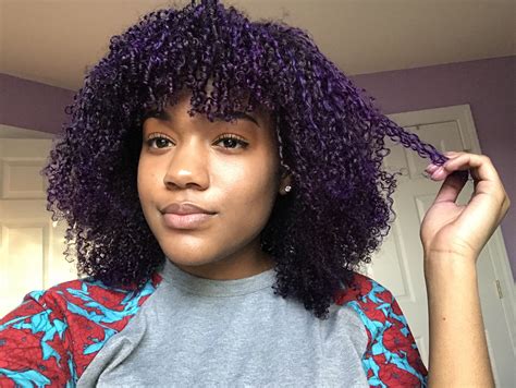 Purple Natural Hair Curly Coily Thalia Rae Purple Hair Black Girl