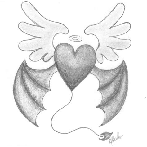 Half Angel Half Devil Heart By Kimie94 On Deviantart