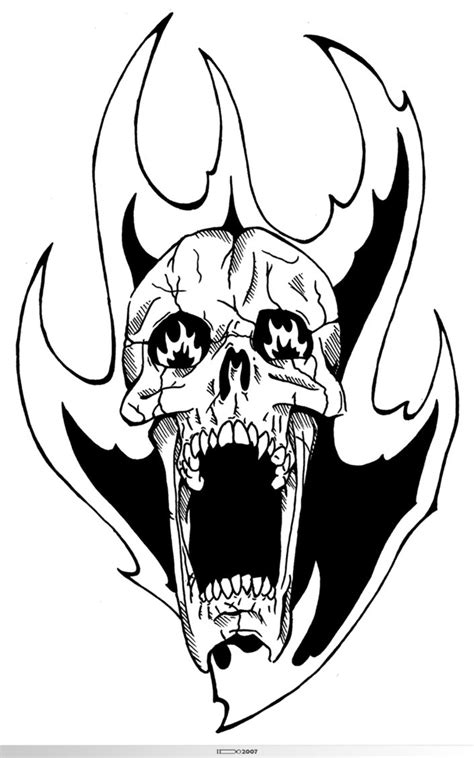 Flaming Skulls Drawing At Getdrawings Free Download