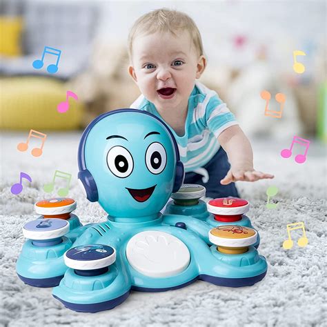 Baby Toys 6 12 Months Octopus Baby Drum Learn Walk Party Crawling Toys