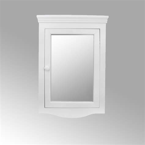 Mirrored Corner Medicine Cabinet Wall Mounted White Fully Pre Assembled