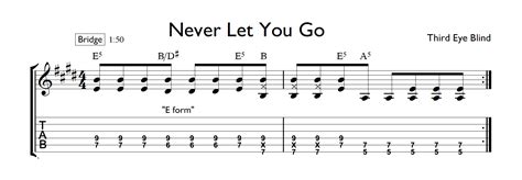 Never Let You Go Guitar Chords