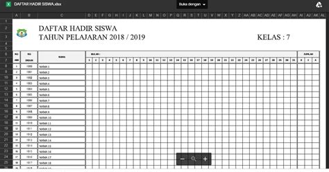 Download Format Daftar Hadir Siswa Excel  Berkas Belajar