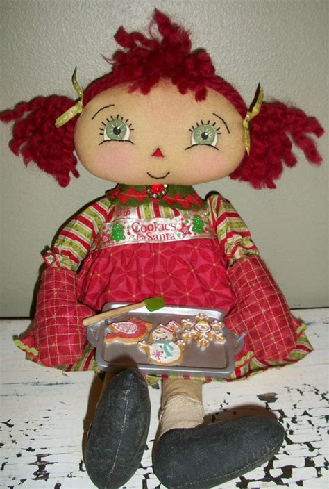 Handmade Christmas Rag Art Doll By Debbie Vierkant Homemade Dolls