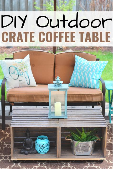 Rea solid wood drum coffee table. DIY Outdoor Crate Coffee Table with Wheels {Rustic ...