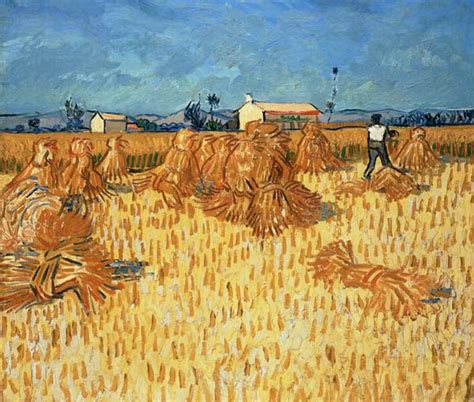 Wheat Field With Sheaves Vincent Van Gogh As Art Print Or Hand