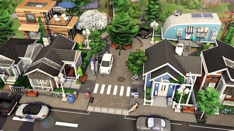 Tiny House Neighborhood 🏡 The Sims 4 Speed Build No Cc Youtube