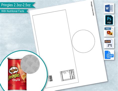 Pringles 23oz 65g Topper Template With Nutritional Facts Etsy