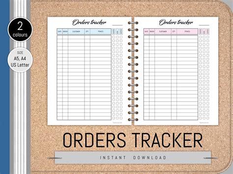 Order Tracker Printable Planner Inserts For Small Business Etsy