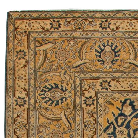 Antique Persian Tabriz Royal Blue And Caramel Wool Rug Bb By Dlb