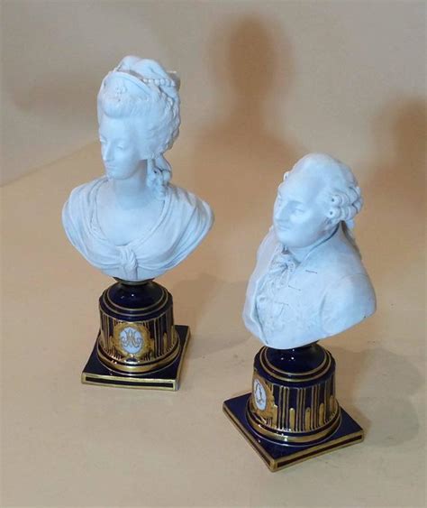 Pair Of 18th C Sevres Porcelain Busts Of Louis Xvi And Marie