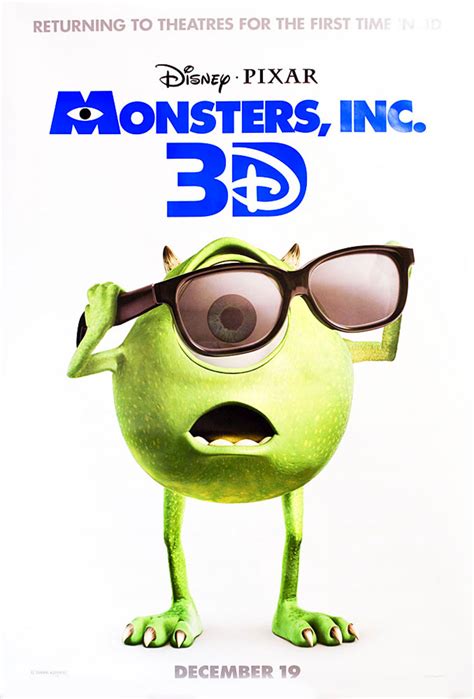 Monsters Inc 3d Original 2012 Us One Sheet Movie Poster