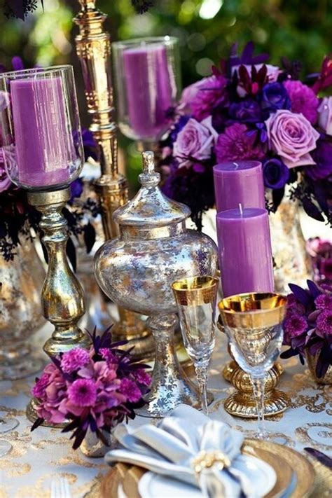 17 Best Images About Purple And Gold Table Settings On Pinterest