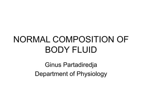 body fluid ppt