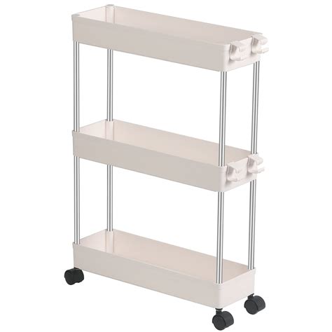 buy slim storage cart 3 tier bathroom organizers slide out storage shelves mobile shelving unit