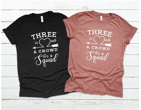 three is not a crowd it s a squad triplet shirt best etsy