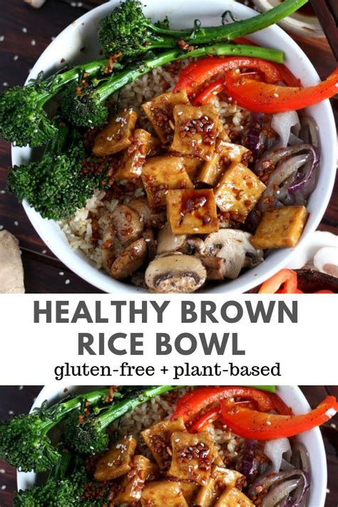 Put 2 layers of paper towel on a cutting board and put the tofu on top. Brown Rice Tofu Bowl + Roasted Vegetables and Soy, Ginger ...