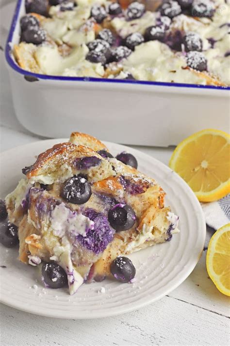 Blueberry French Toast Casserole With Cream Cheese And Lemon