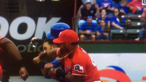 Odor Owns Bautista Texas Rangers Punch Youtube