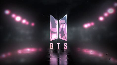 Pink Black Bts Logo In Dark Background Hd Bts Wallpapers Hd