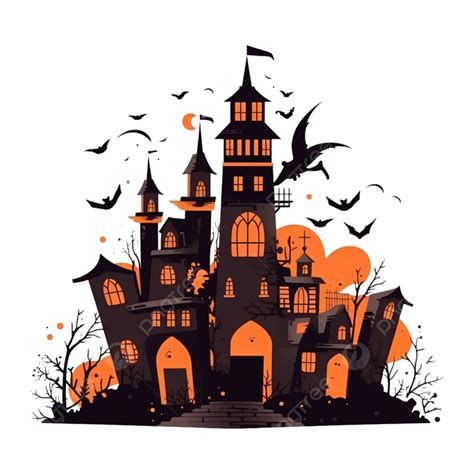 Halloween Horror Haunted House Illustration Halloween Haunted House