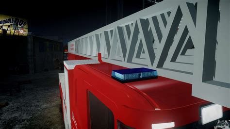 Scania Fire Ladder V11 Emerglights Blue Red Els Para Gta 4