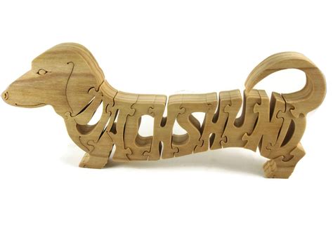 Dachshund Wood Jigsaw Puzzle Handcrafted From Poplar Wood By Etsy