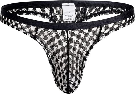 Mens See Through Mesh Thongs Underwear Low Rise Transparent G String