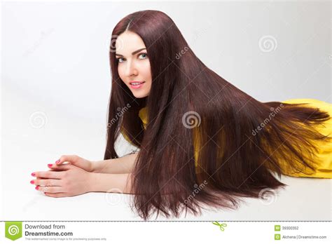 Beautiful Girl With Long Thick Hair Stock Photo Image Of