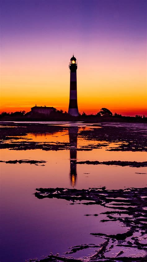 323372 Colorful Sky Lighthouse Sunrise Scenery 4k Phone Hd