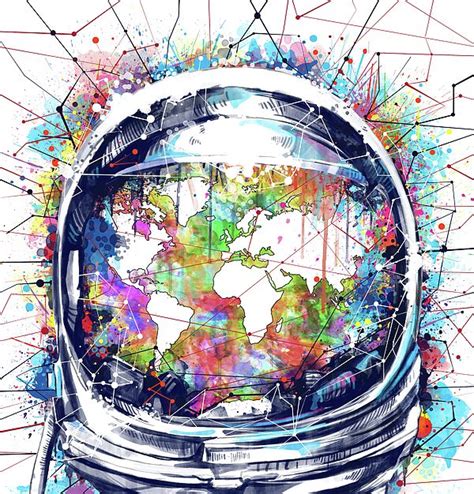 Astronaut World Map 6 By Bekim M Colorful Art Framed Art Prints Art