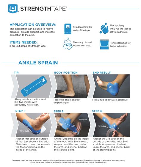 How to wrap a sprained foot with athletic tape. Ankle Sprain - StrengthTape • TheraTape Education Center