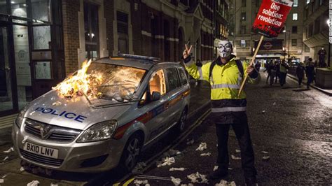 Anonymous Protest In London Descends Into Violence Cnn