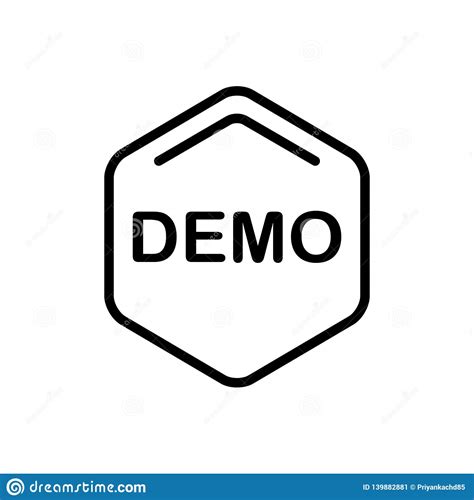 Black Line Icon For Demo Demonstration And Exhibition Stock Vector