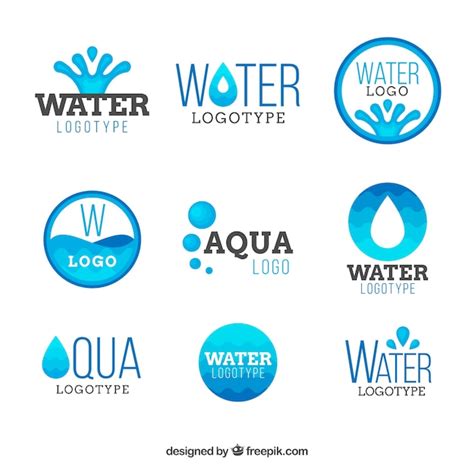 Free Vector Water Logos Collection For Companies In Flat Style