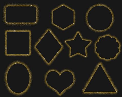 Gold Glitter Frames Clip Art - Etsy