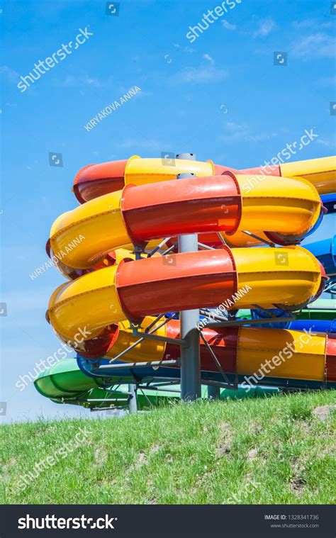 Water Park With Closed Slides Facing The Outside Of The Building The