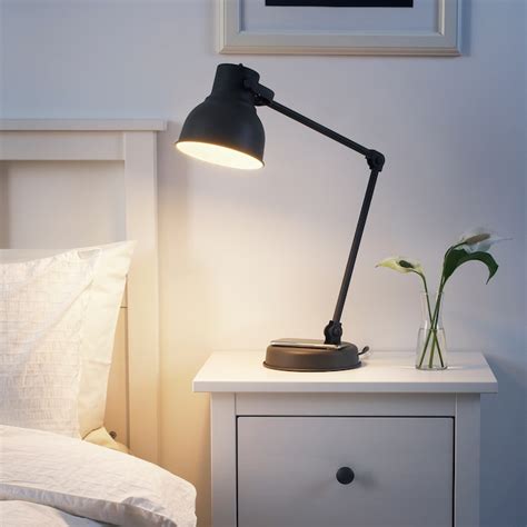 Hektar Work Lamp With Wireless Charging Dark Grey Ikea