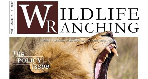 Wildlife Ranching The Policy Issue