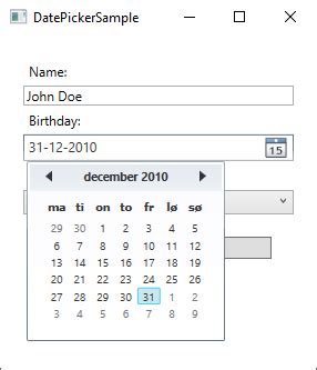 The Datepicker Control The Complete Wpf Tutorial