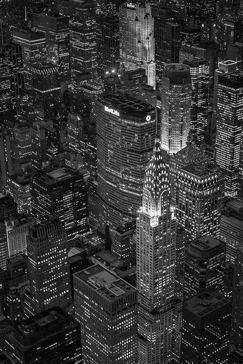Chrysler Building Aerial View Bw Photograph By Susan Candelario