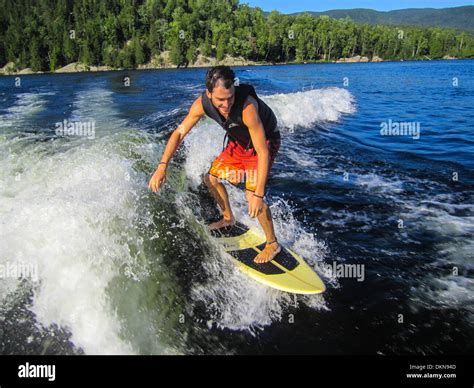 Young Male Water Skier Stock Photo Alamy
