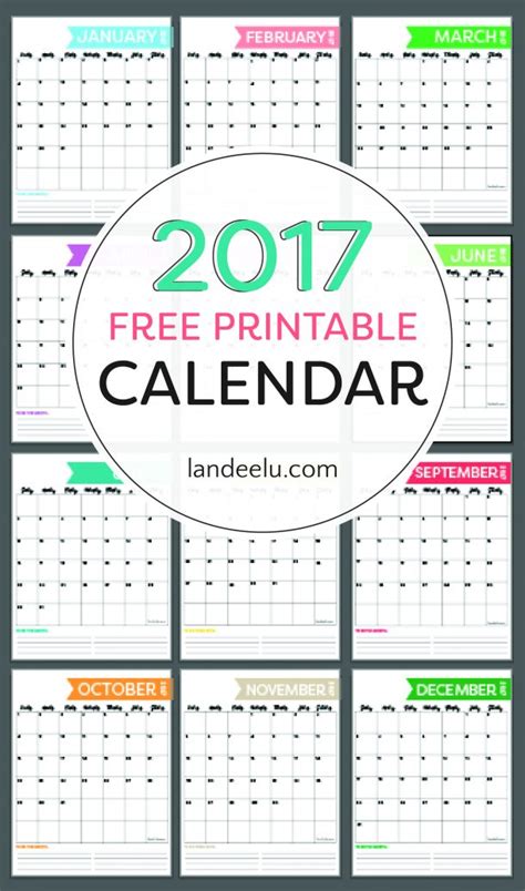 Free Printable Calendar For 2017 Get Organized