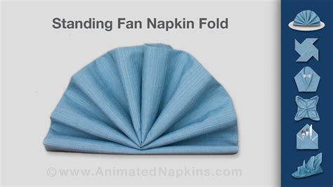 Napkin Folding How To Make A Standing Fan Youtube