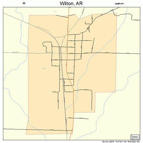 Wilton Arkansas Street Map 0575980