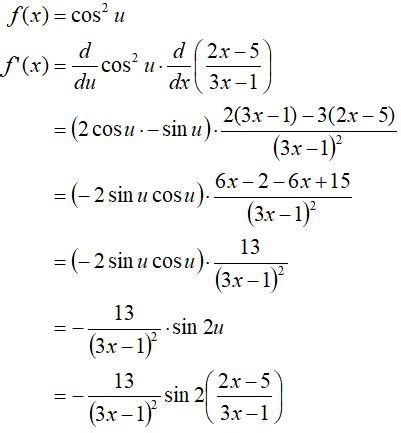 Contoh Soal Dan Pembahasan Turunan Fungsi Trigonometri Matematika Sma