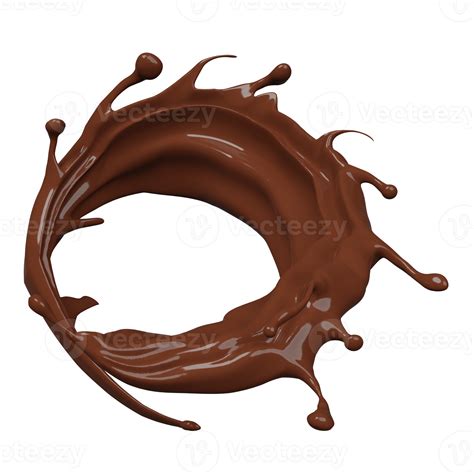 Free 3d Milk Chocolate Ripple Whirlpool Splash Isolated 3d Render