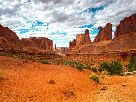 Red Desert Panorama Arches National Park Wallpapers Wallpaper Cave